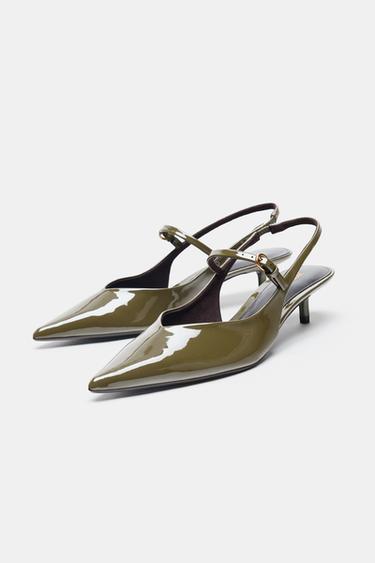 STRAPPY SLINGBACK SHOES - Khaki Green by Zara - Image 2