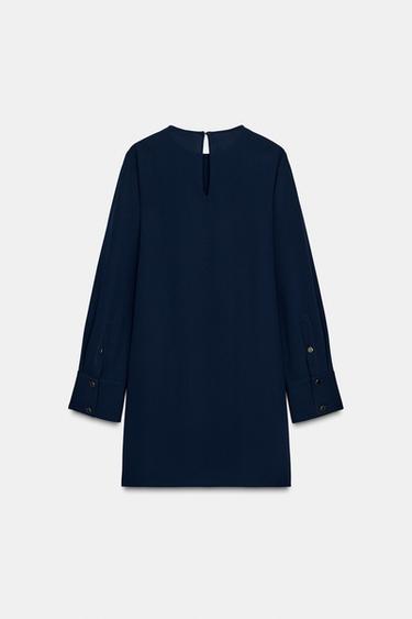 ROBE COURTE À BOUCLE - Bleu marine de Zara - Image 6