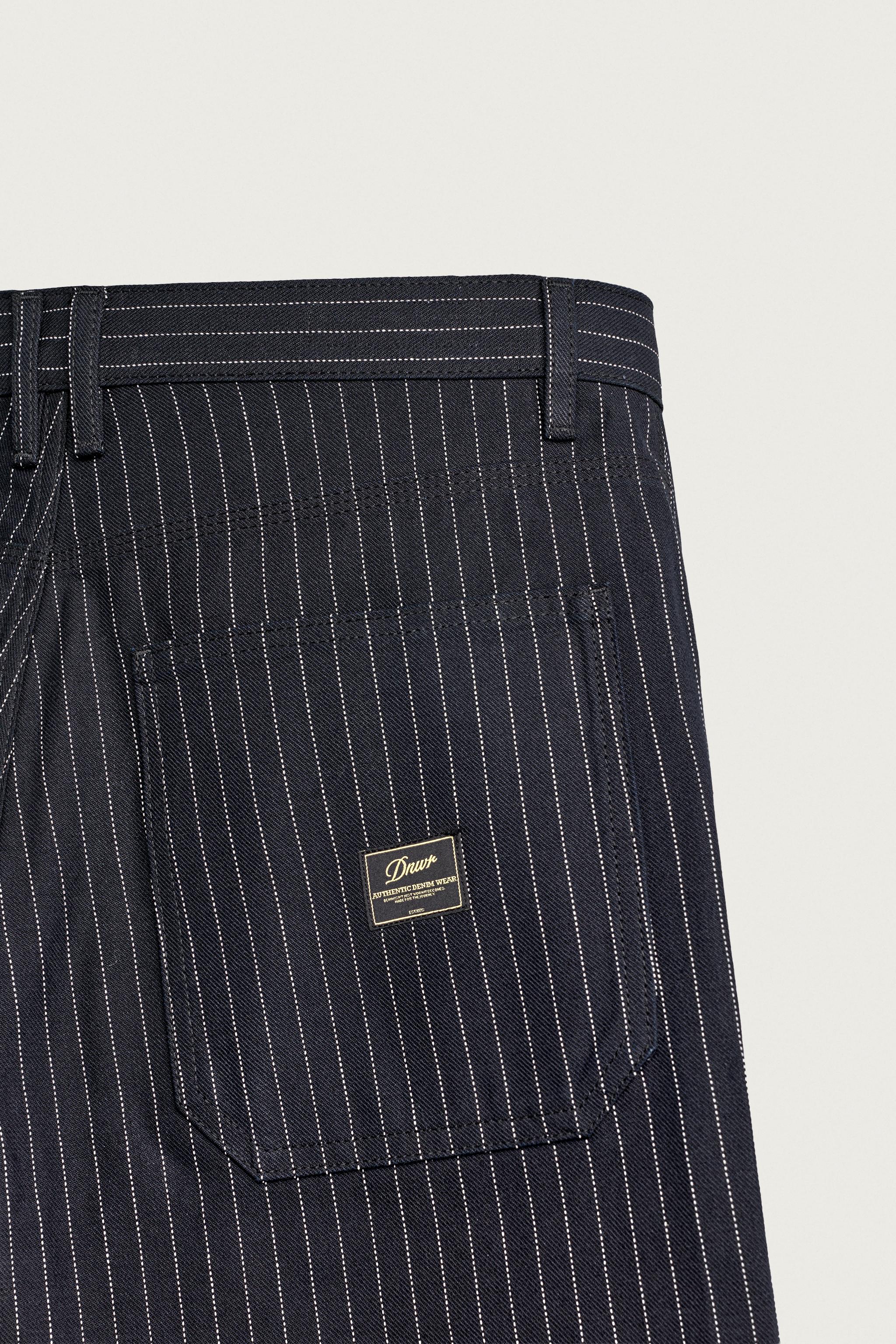 BAGGY FIT PINSTRIPE BERMUDA SHORTS - Dark navy | ZARA Iraq