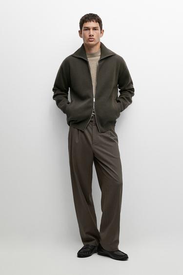 100% cotton zip-up knit cardigan — 548 1
