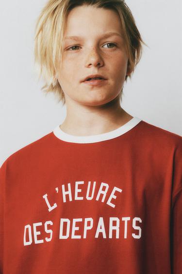 T-SHIRT JOGGING À INSCRIPTION - Rouge de Zara - Image 5