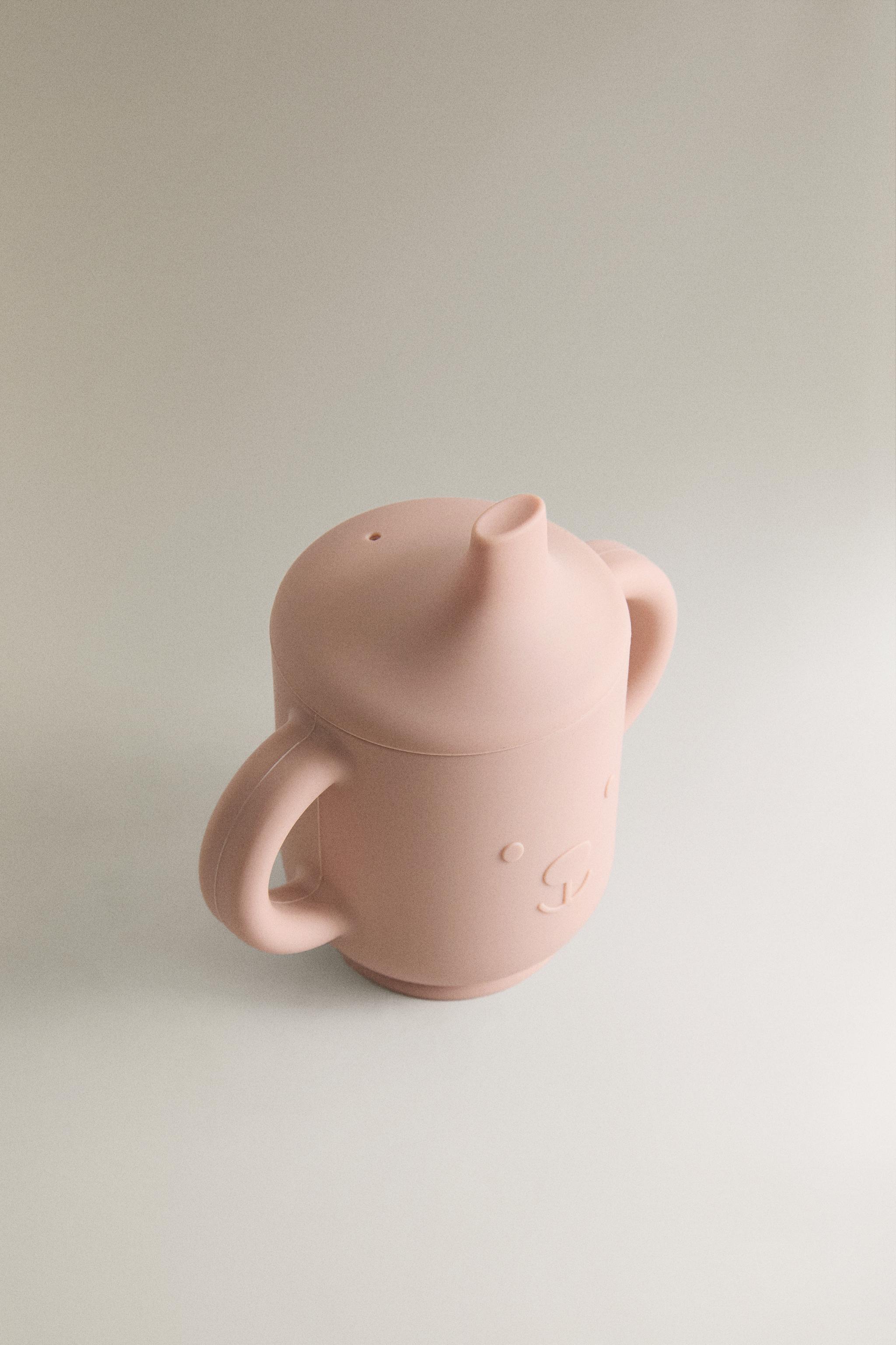 KIDS' BEAR SILICONE LEARNING GLASS — Pink