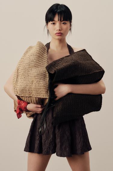 WOVEN TOTE BAG - Light beige by Zara - Image 0