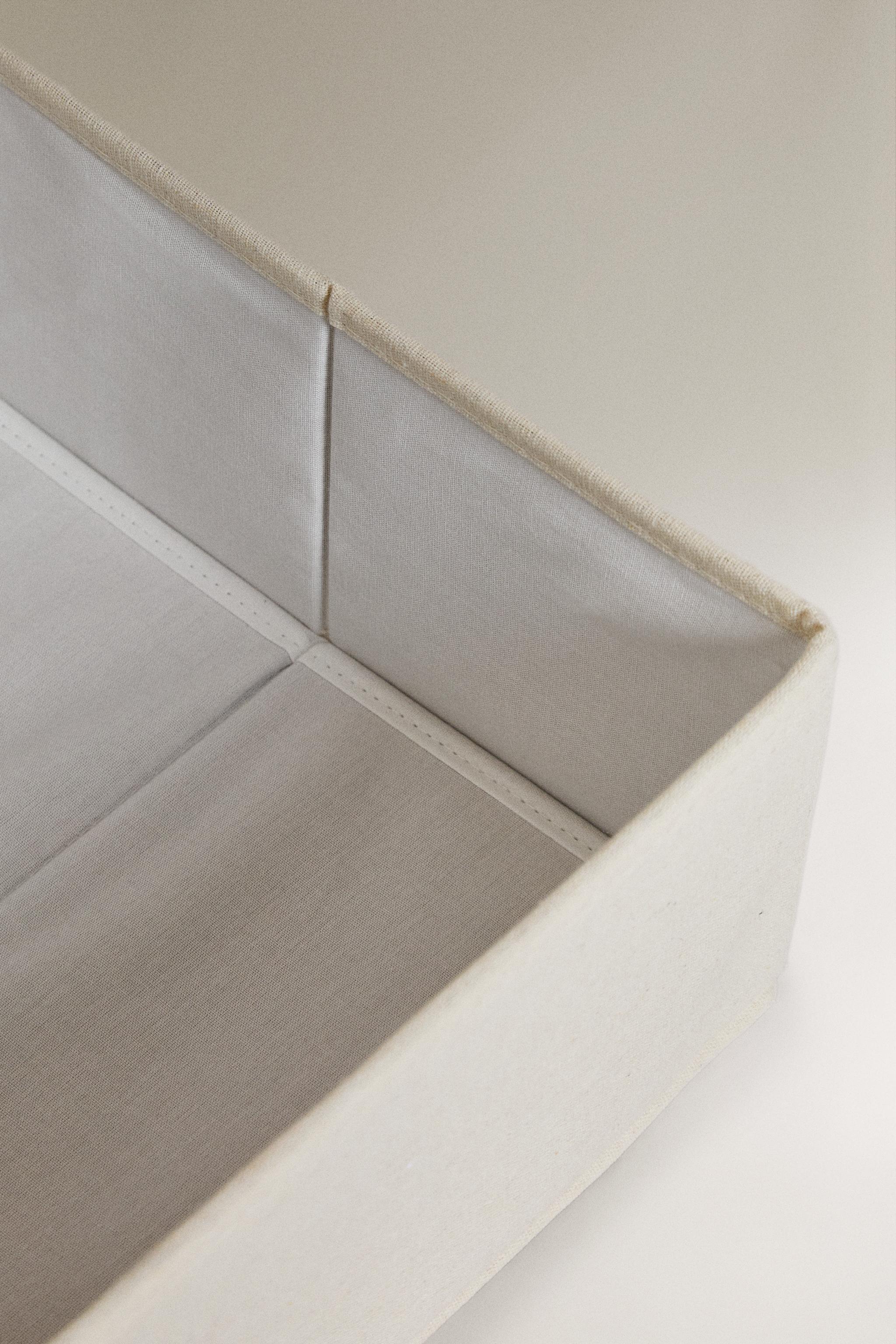 FOLDABLE COTTON STORAGE BOX — Light beige