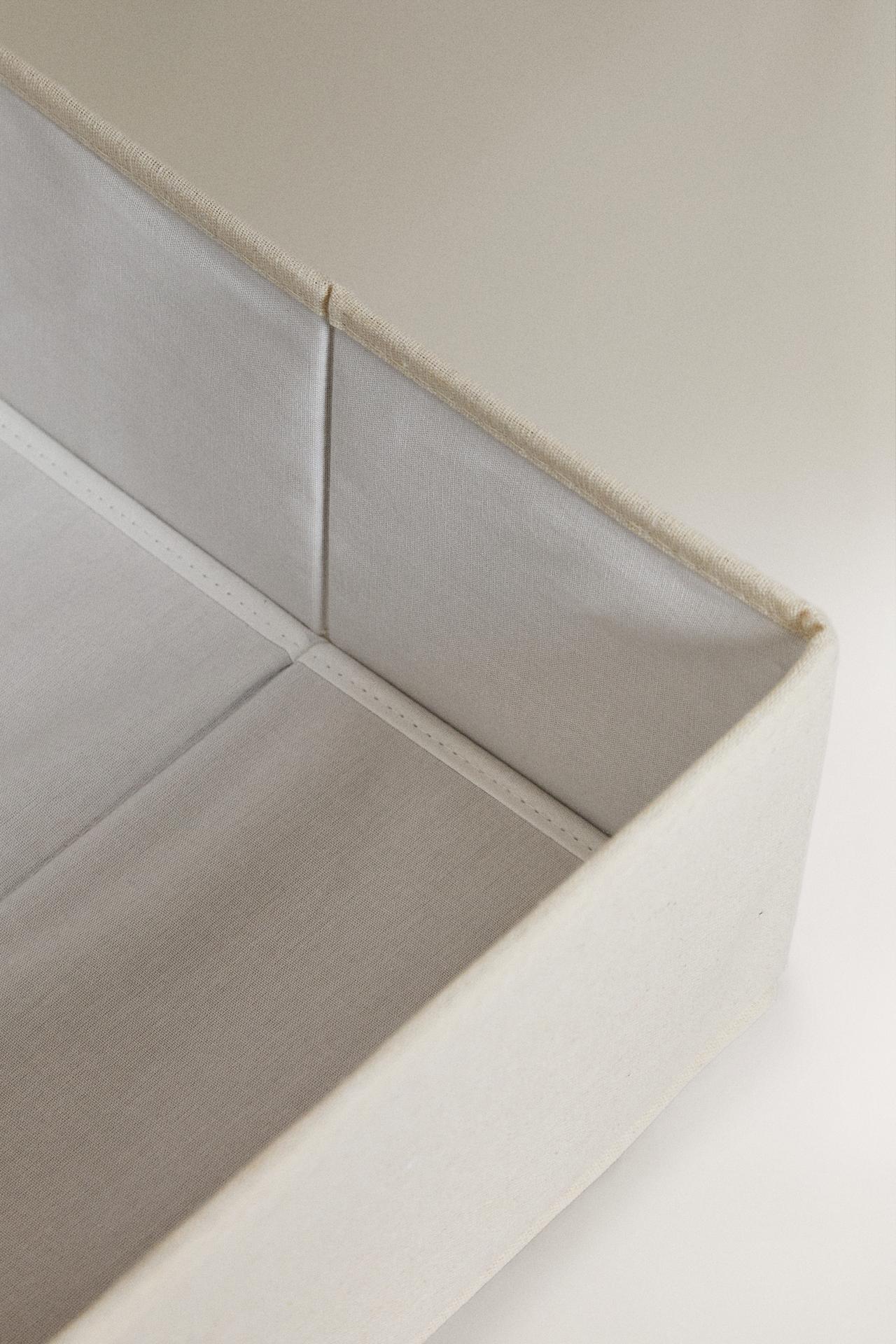 FOLDABLE COTTON STORAGE BOX — Light beige