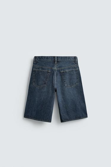 Zaras PÖSIGA DENIMSHORTS - Blå