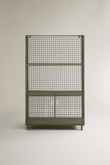 METAL BOOKCASE WITH DOORS - Green by Zara