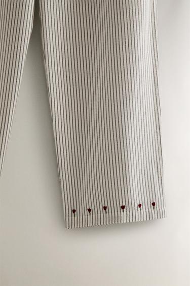 ENSEMBLE PYJAMA RAYURES FRONCÉ NOËL (ENSEMBLE DE 2) - Blanc cassé de Zara - Image 4