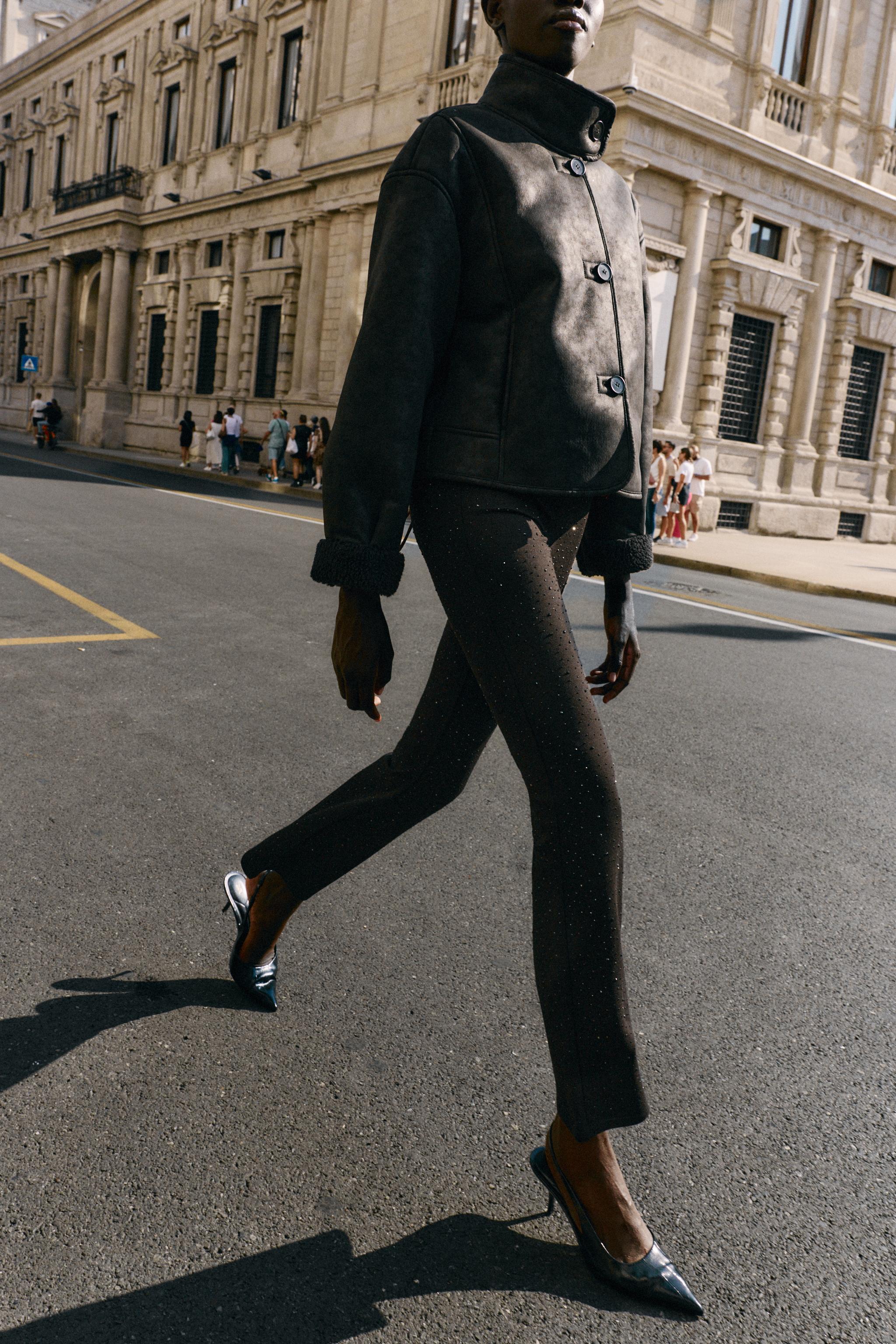 SPARKLY FLARE LEGGINGS - Black | ZARA Canada