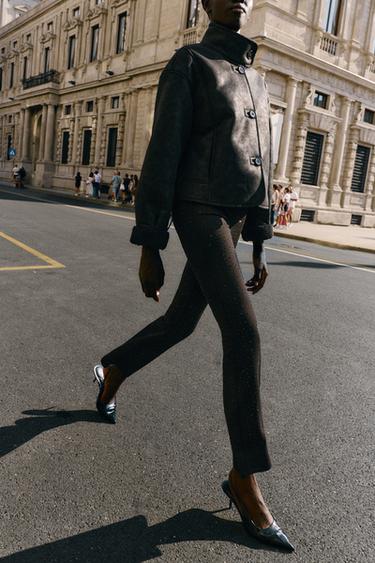 LEGGINGS FLARE BRILLOS - Negro de Zara - Imagen 0