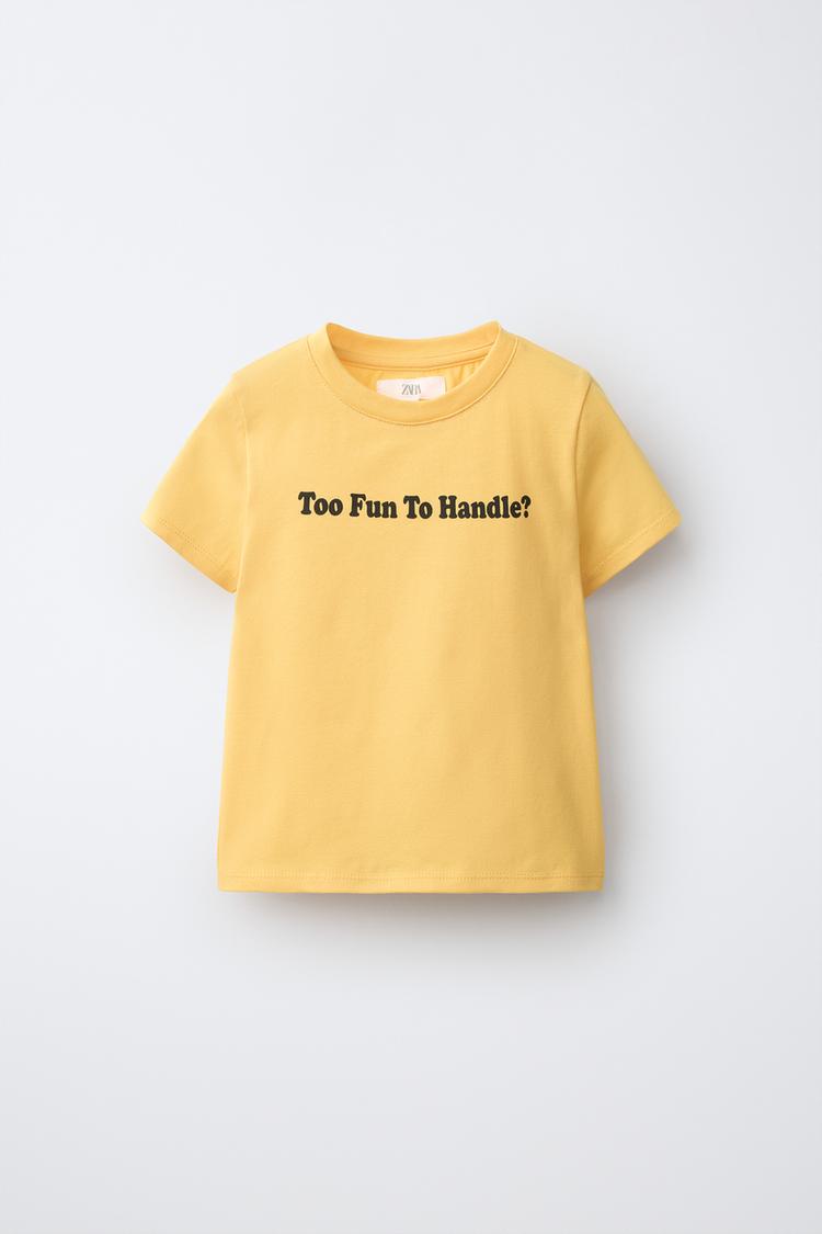TEXT PRINT T-SHIRT — Yellow