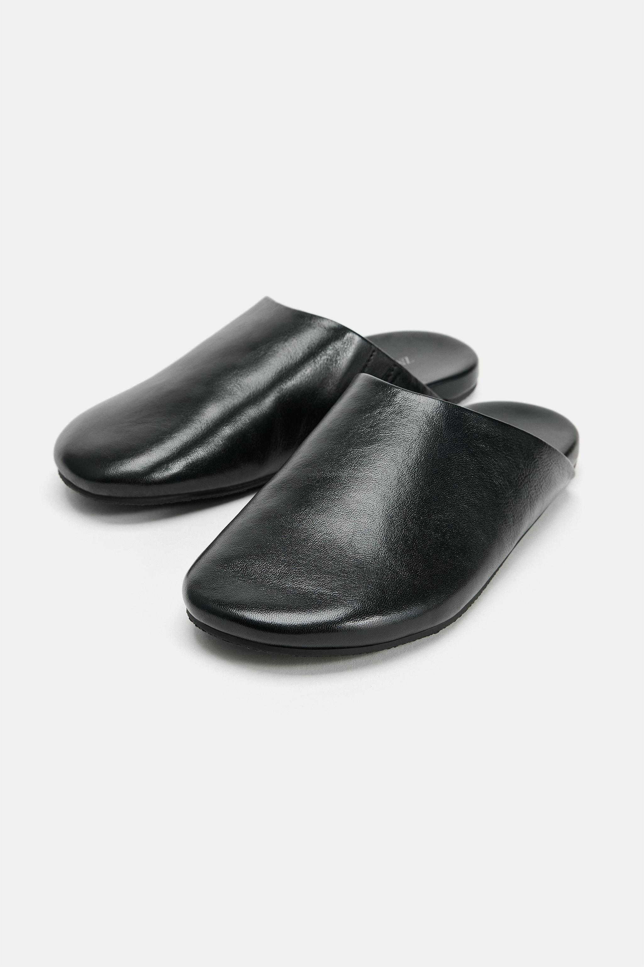 Женские сабо Zara LEATHER FLAT MULES — фото 2