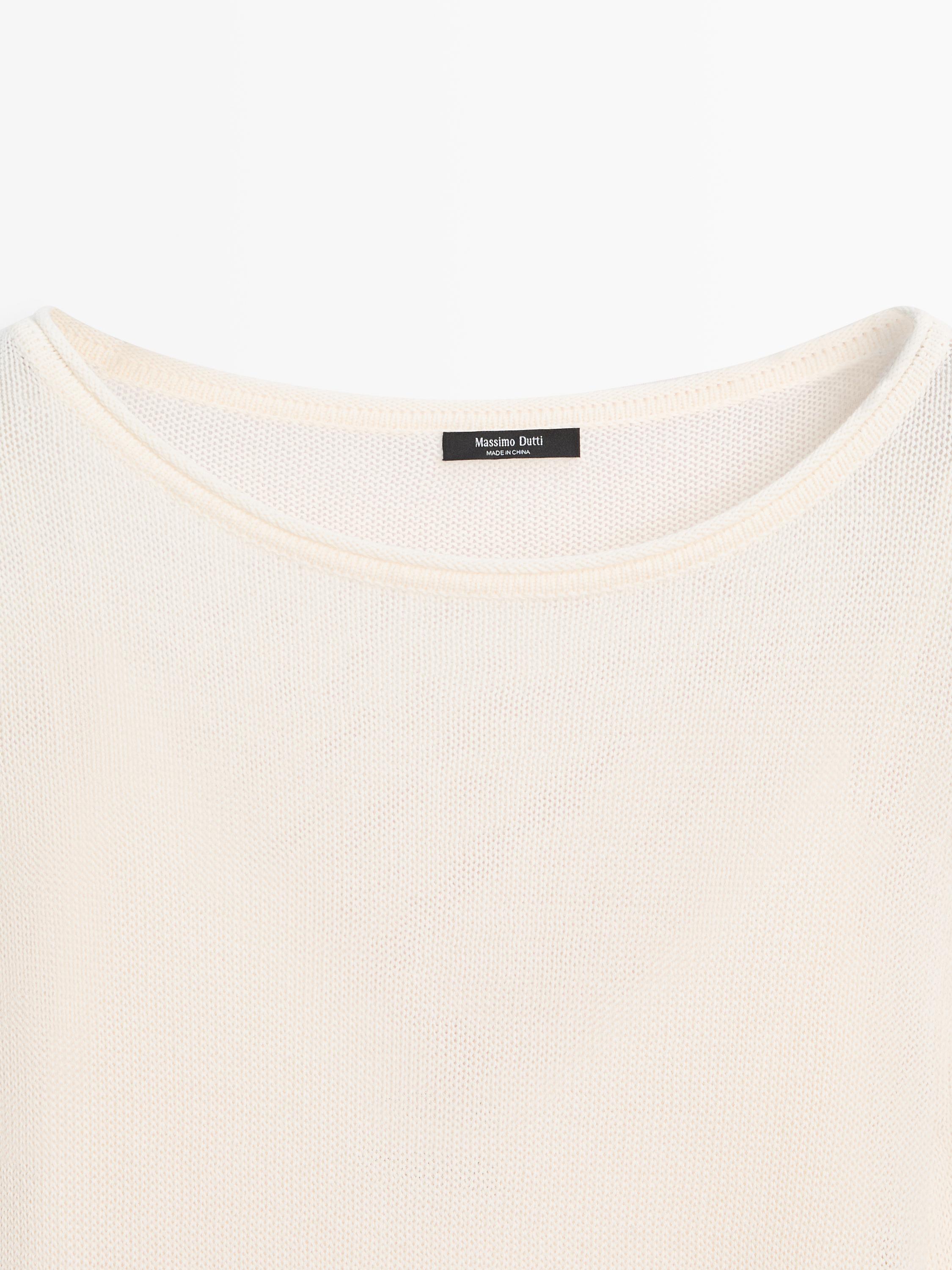 Double-layer knit dress with long sleeves