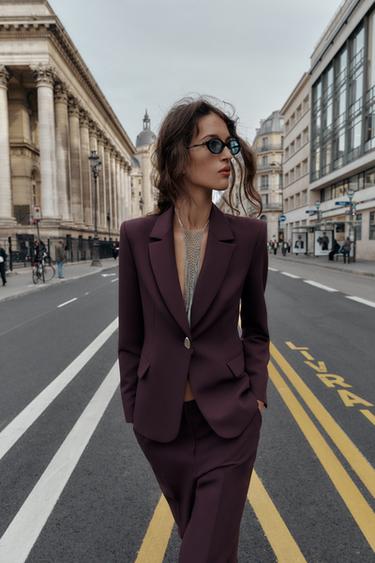 VESTE AJUSTÉE À ÉPAULETTES - Bordeaux de Zara - Image 1