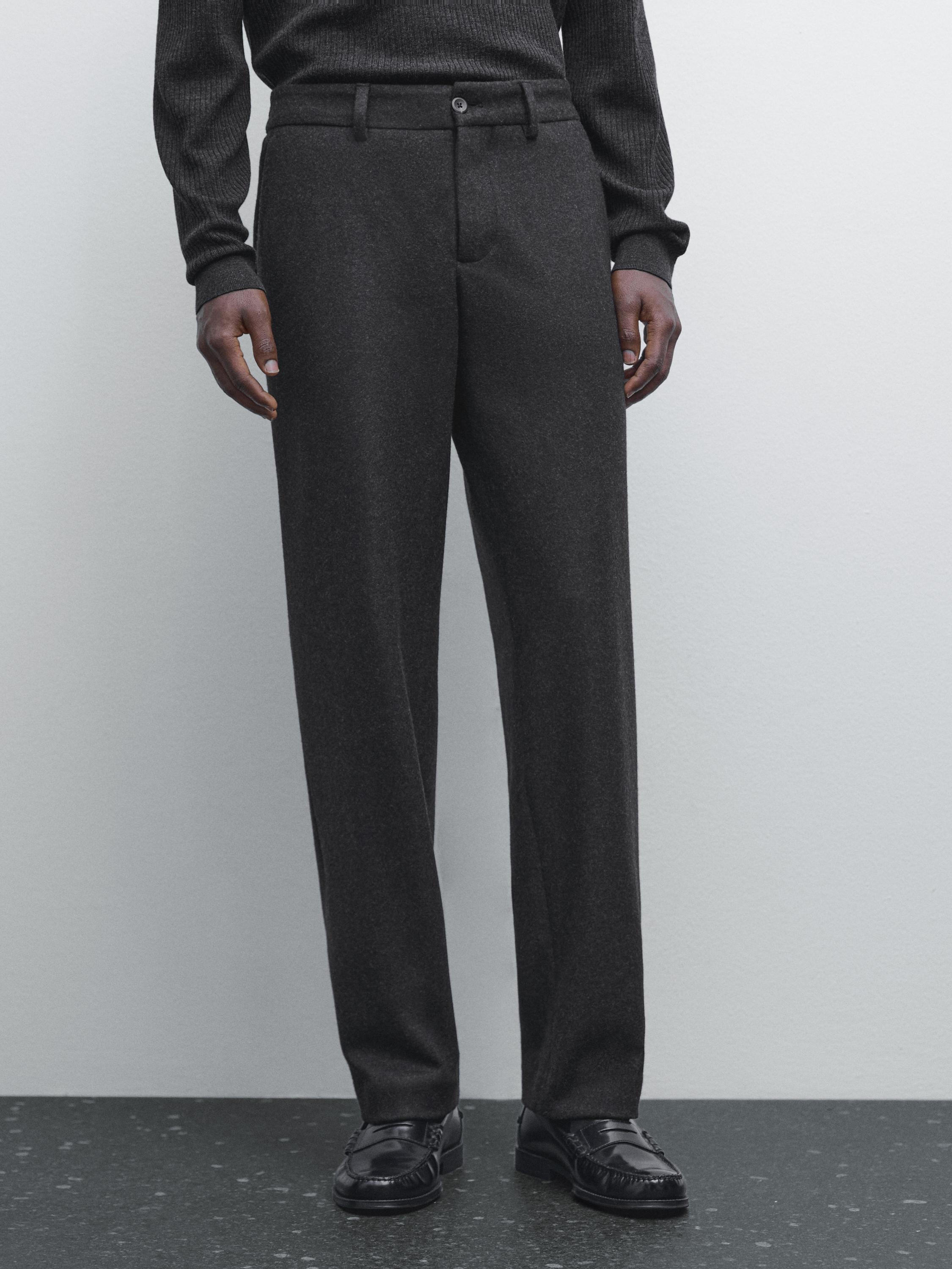 Wool blend trousers — Anthracite Gray