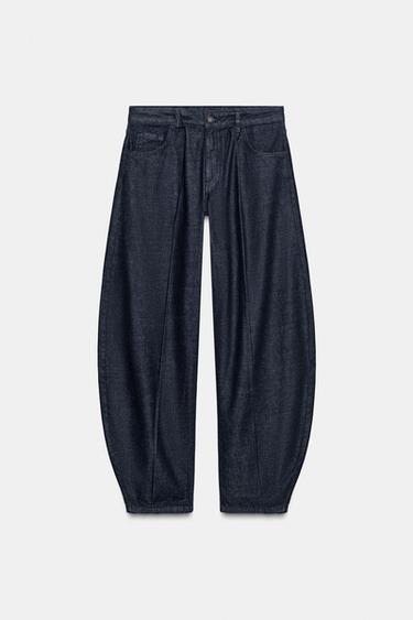 ZW COLLECTION MID-RISE BALLOON JEANS - Blue by Zara