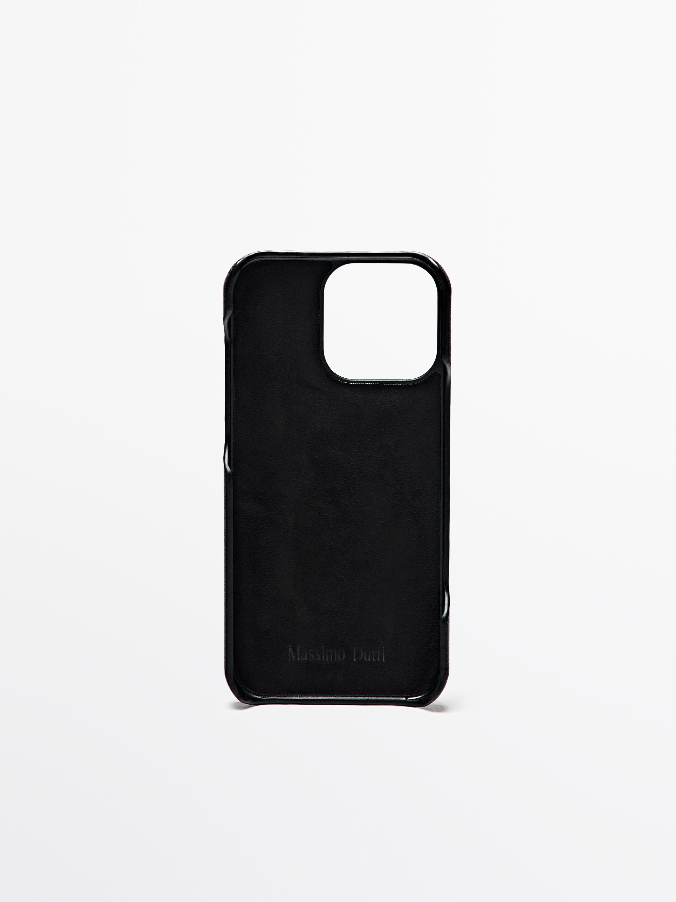 Nappa leather iPhone Pro Max case — Brown