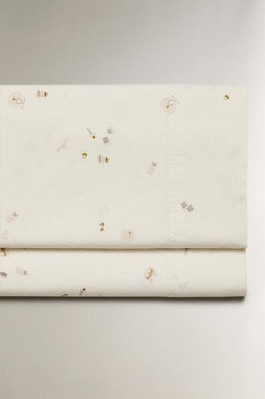 DRAP DE DESSUS ENFANT IMPRIMÉ - Blanc cassé de Zara