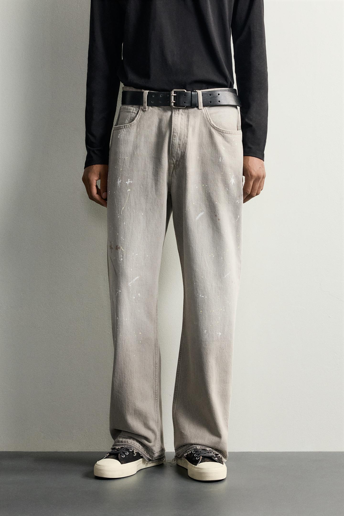 Мужские джинсы Zara Loose-Fit, цвет: Серый — фото 2