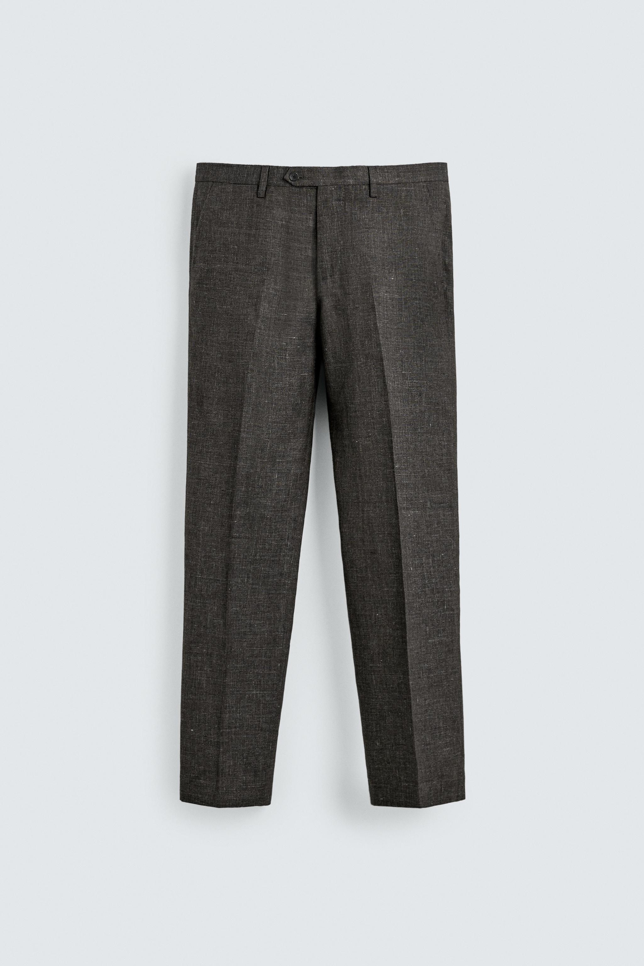 REGULAR FIT STRUCTURED SUIT PANTS