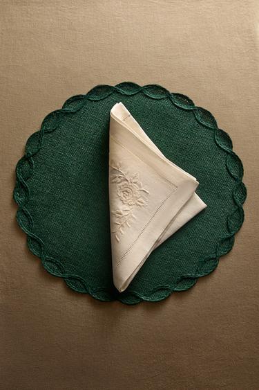 MANTEL INDIVIDUAL CADENA RAMIO NAVIDAD - Verde de Zara