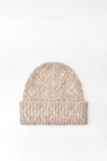 GORRO BEANIE PUNTO LENTEJUELAS - Arena de Zara