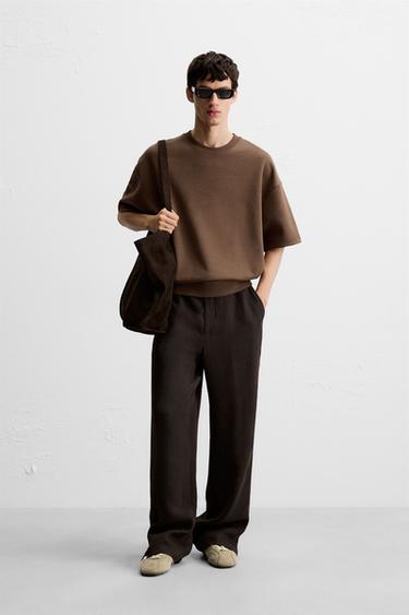 TECHNICAL TEXTURED SWEATSHIRT - Brown by Zara