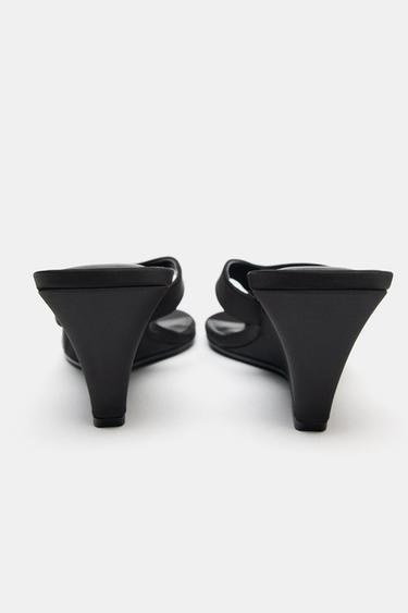 SANDALES À TALONS COMPENSÉS - Noir de Zara - Image 5