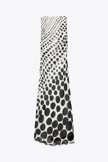ZW COLLECTION POLKA DOT LONG DRESS - Black / White by Zara - Image 2