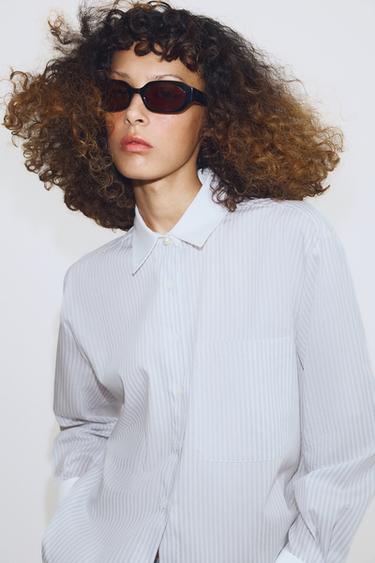 CAMISA LISTRADA CONTRASTE ZW COLLECTION - listrado da Zara