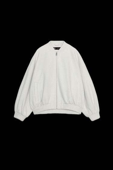 SOFT OVERSIZE BOMBER JACKET - Ecru by Zara - Image 0
