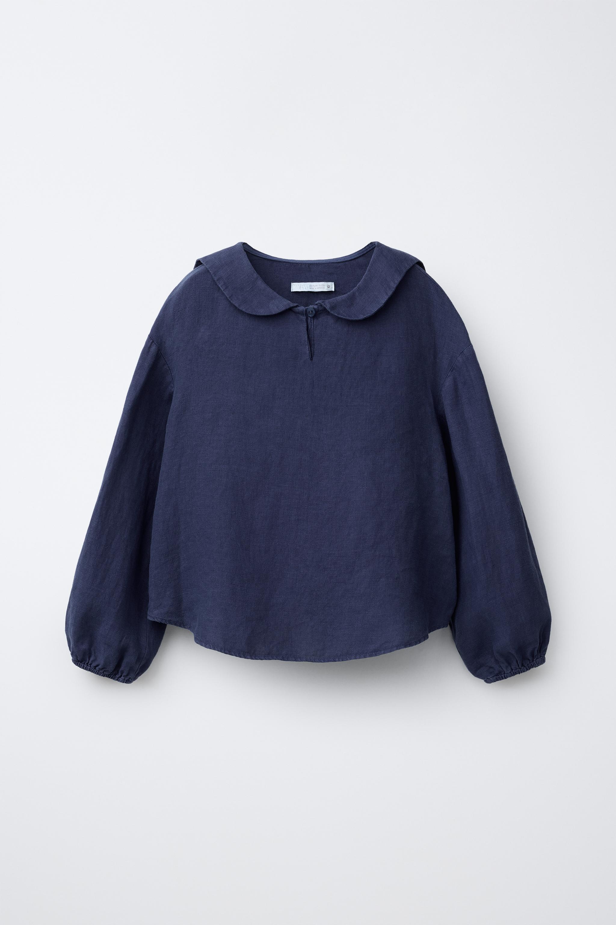 100% LINEN PETER PAN COLLAR SHIRT