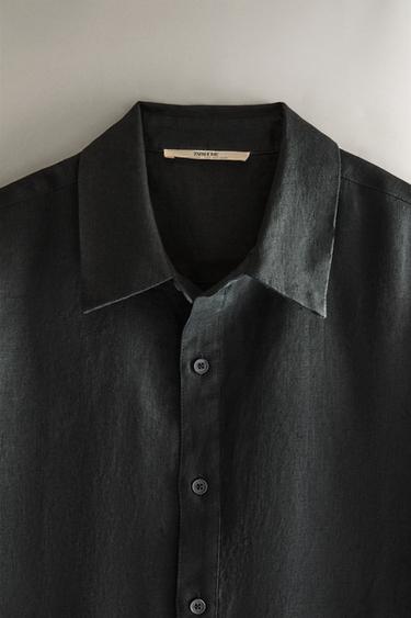 LINEN SHIRT - Mid-grey by Zara - Image 1