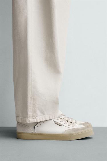 TRAINERS WITH CONTRAST SOLE - White by Zara