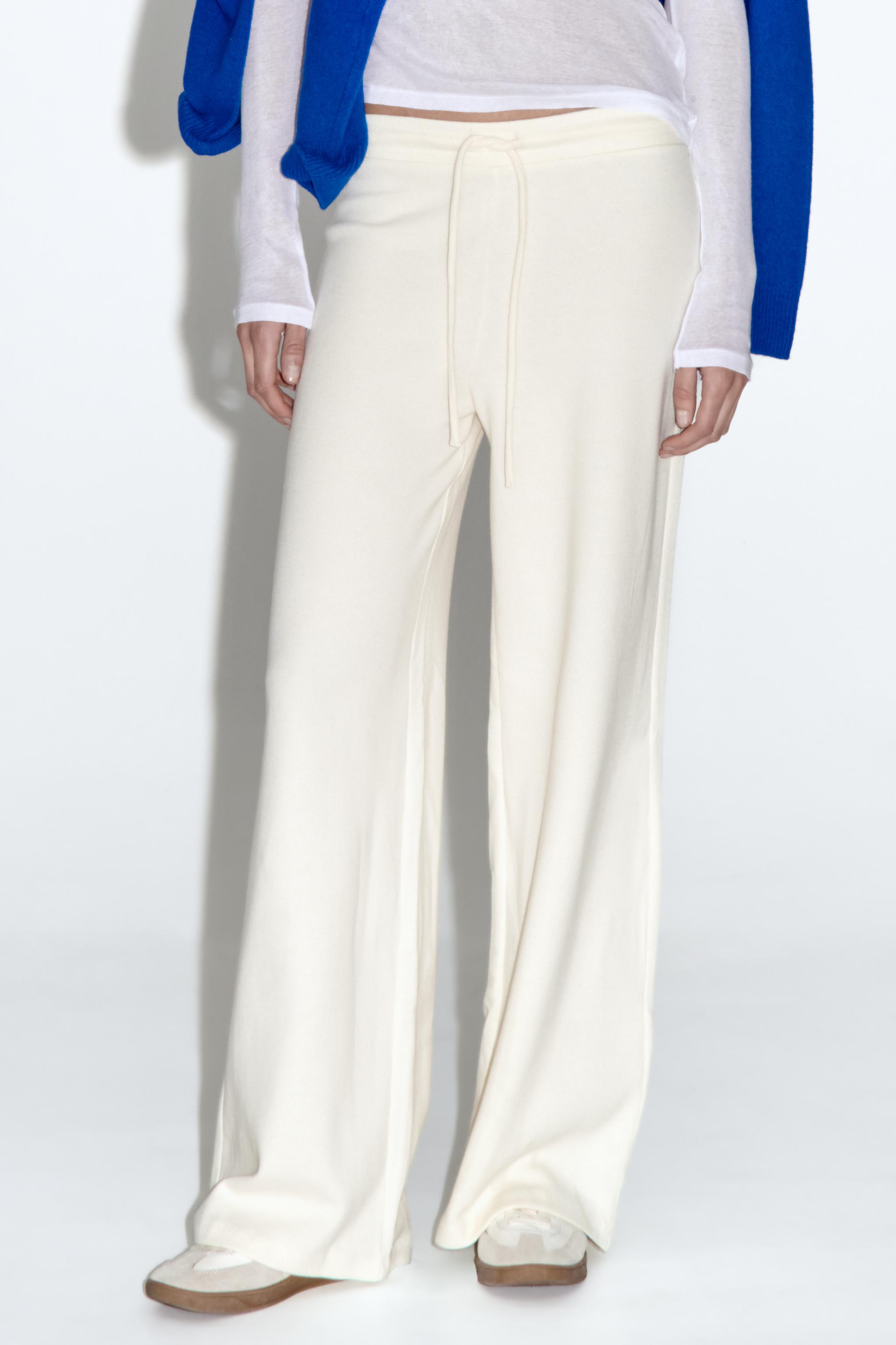 PLUSH SOFT WIDE LEG JOGGER TROUSERS Ecru ZARA Angola