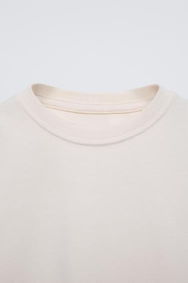 PLAIN T-SHIRT WITH LABEL - White by Zara - Image 2