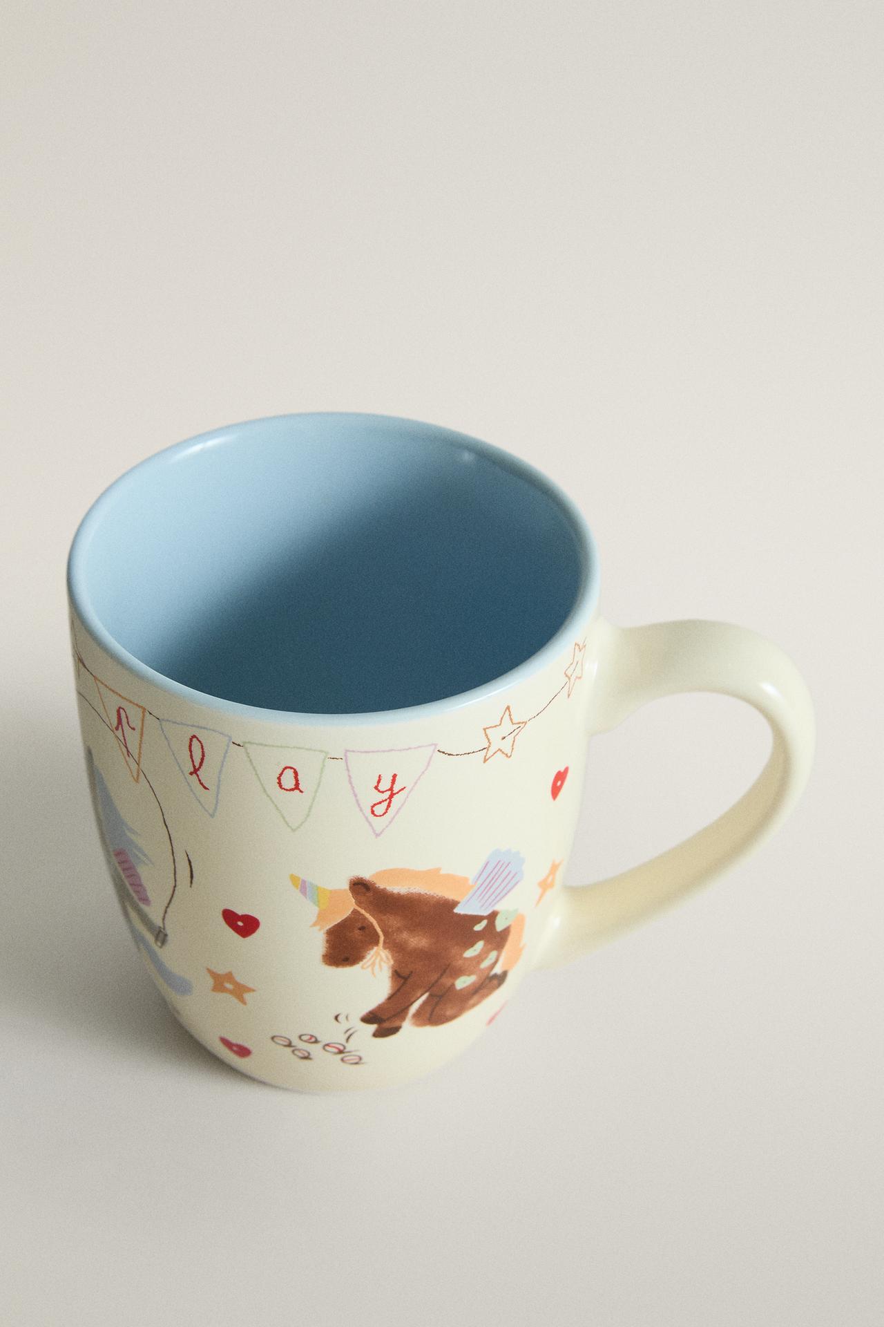 KIDS' CERAMIC UNICORN CUP — Multicolored