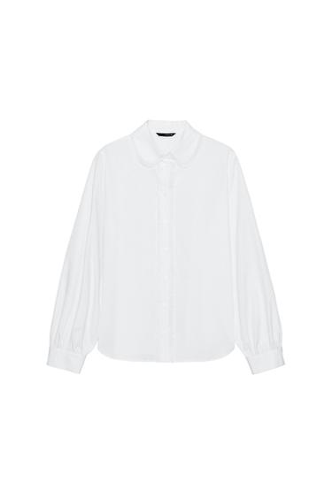 SHIRT WITH PETER PAN COLLAR - White by Zara