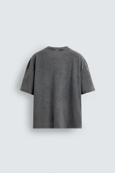 T-SHIRT LAVÉ IMPRIMÉ COMIC - Gris de Zara - Image 8