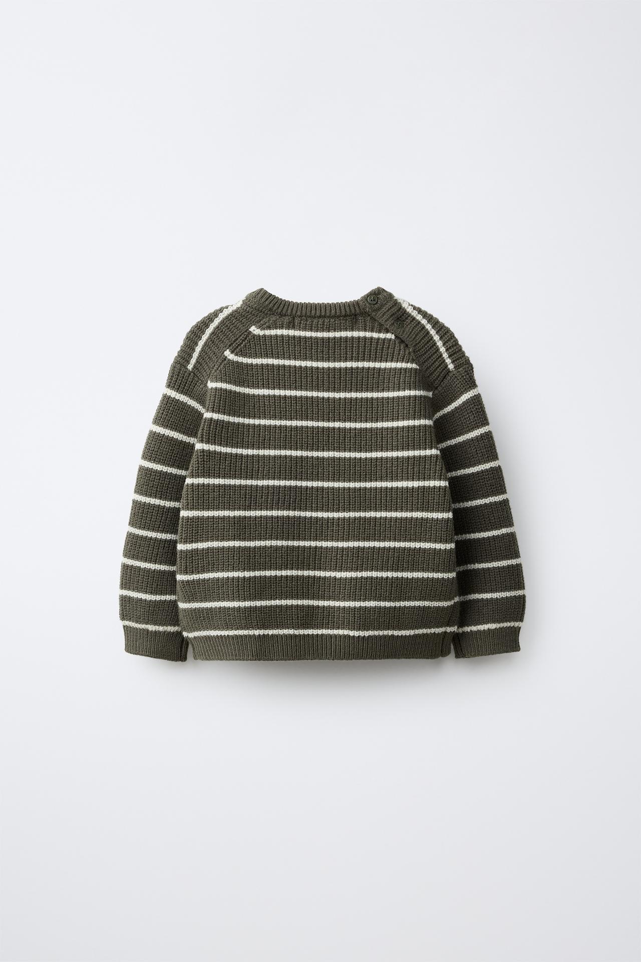 PURL KNIT PATCH SWEATER — Khaki