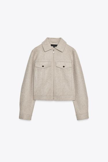 SOFT ZIP-UP JACKET - Beige by Zara - Image 7