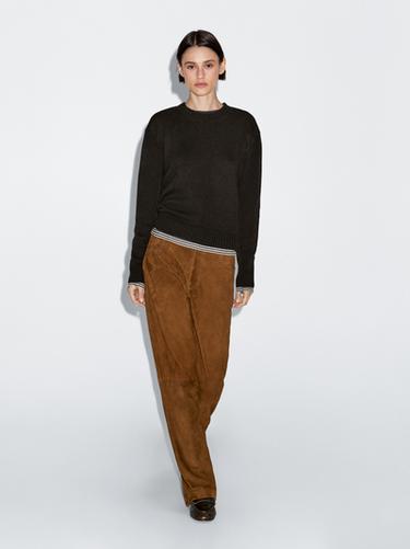 Zara Wool blend crew neck sweater - Mink marl