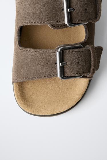 SANDALES À BOUCLES EN CUIR - Marron de Zara - Image 5