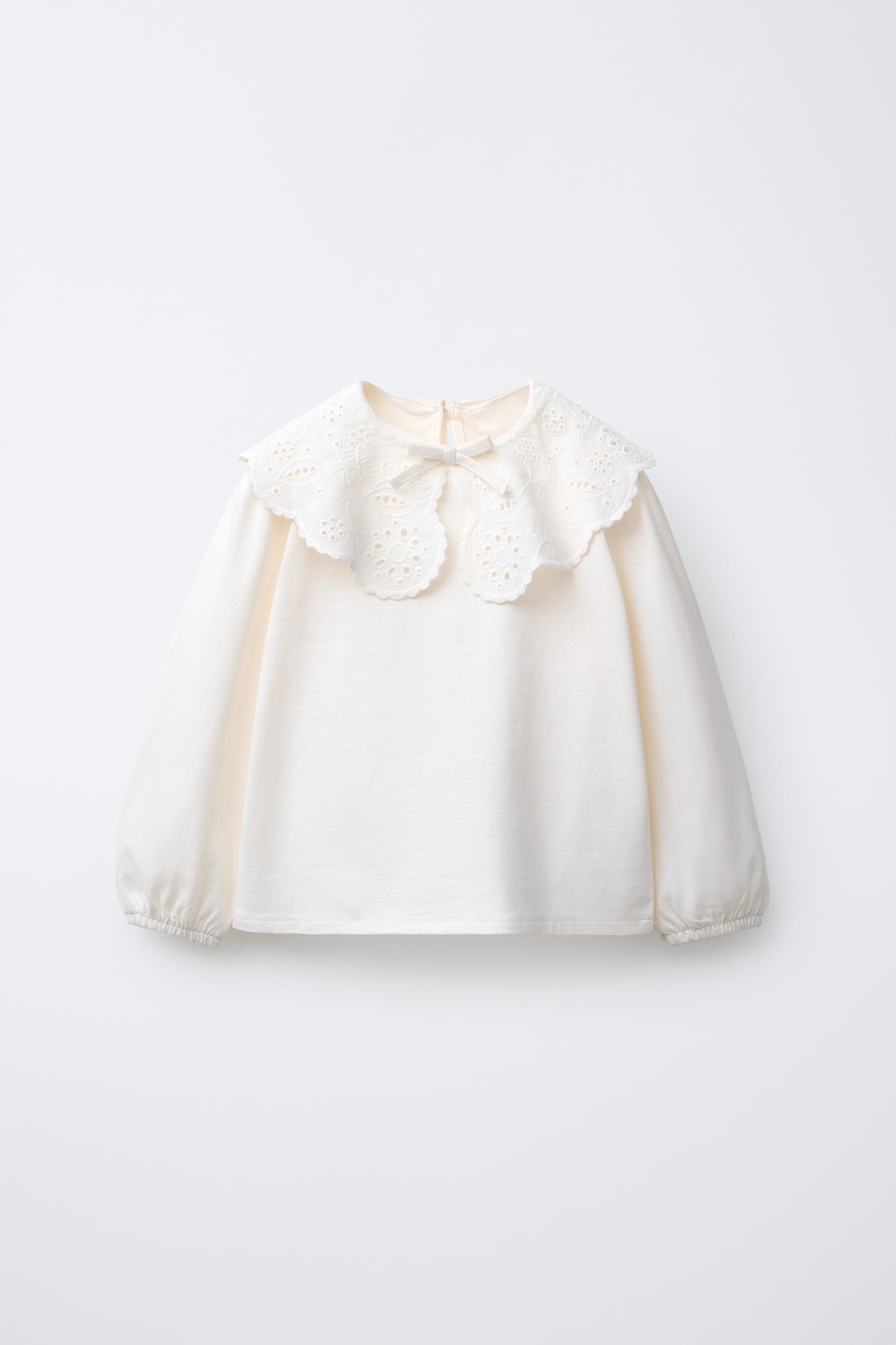 T-Shirt With Embroidered Collar