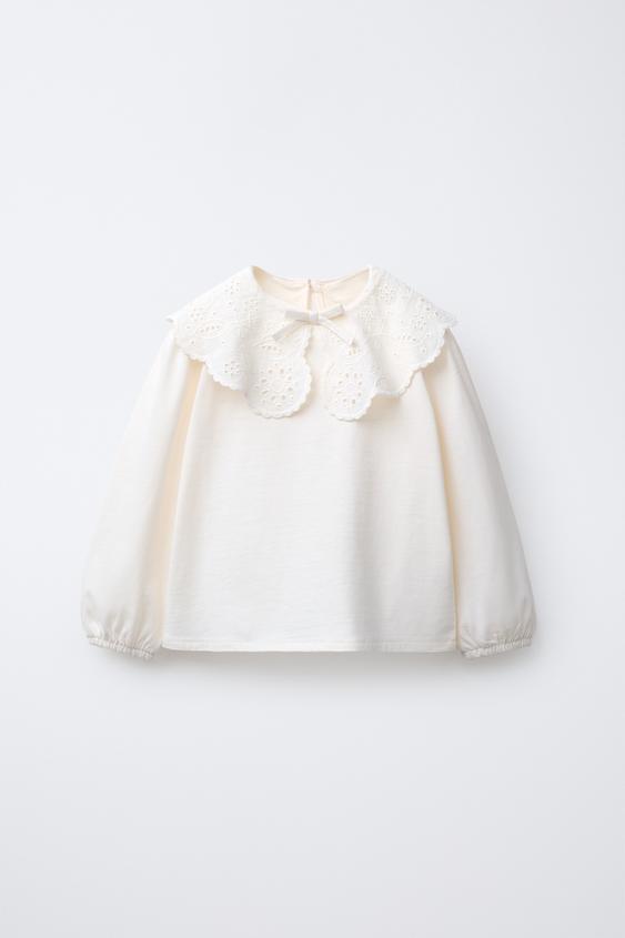 EMBROIDERED COLLAR T-SHIRT