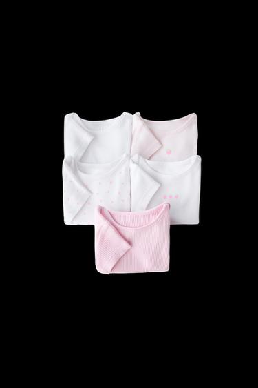 Zara FIVE-PACK OF STRAWBERRY BODYSUITS - Pink - Image 0