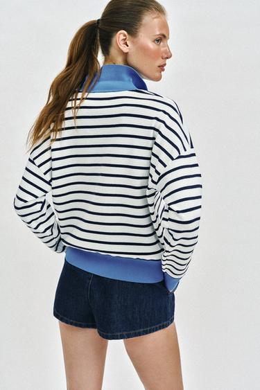 POLO EN MAILLE À RAYURES - rayures de Zara - Image 3