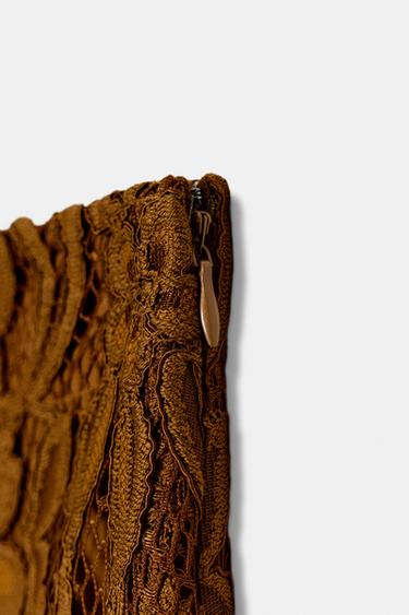 ZW COLLECTION LIMITED EDITION LACE MIDI SKIRT - Mustard by Zara - Image 7