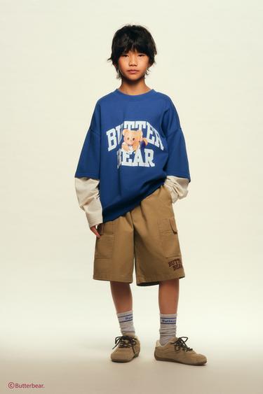 SWEATSHIRT LENGAN DOBEL BUTTERBEAR© - Biru dari Zara