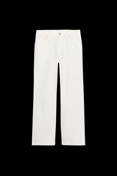 JEANS ZW COLLECTION GERADE MIT HOHEM BUND IM CROPPED-SCHNITT - Cremefarben von Zara